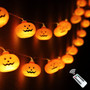 Pumpkin String Lights – 30 LED Jack-O'-Lantern Halloween Decor with Timer & Modes