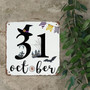 Retro Halloween Metal Sign - Gnomes Witch Design For October 31 DéCor In Bedroom Or Office