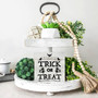 Rustic Halloween Trick Or Treat Wood Sign - Perfect Home Desk Or Shelf DéCor For Fall Witches And Farmhouse Style