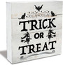 Rustic Halloween Trick Or Treat Wood Sign - Perfect Home Desk Or Shelf DéCor For Fall Witches And Farmhouse Style