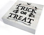 Rustic Halloween Trick Or Treat Wood Sign - Perfect Home Desk Or Shelf DéCor For Fall Witches And Farmhouse Style