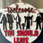 Personalized Halloween Welcome Sign With Horror Movie Characters For Farmhouse Porch