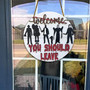 Personalized Halloween Welcome Sign With Horror Movie Characters For Farmhouse Porch