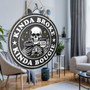Gothic Skeleton Sarcastic Round Wooden Sign For Kitchen, Bedroom, Halloween Home Decor