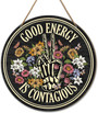 Motivational Skeleton Wood Sign Decor For Spiritual Rooms - Positive Energy Gift