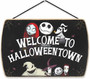 Fun Skeleton-Themed Halloween Town Wood Sign For Home Decor