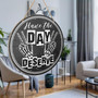 Funny Skeleton Peace Wood Sign For Home Office - Black And White Motivational Decor For Women And Men