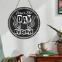Funny Skeleton Peace Wood Sign For Home Office - Black And White Motivational Decor For Women And Men