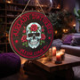 Skeleton-Themed Gothic Welcome Wood Sign - Quirky Porch Decor For Home Office