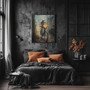 Spooky Skeleton Wall Art Canvas Halloween Gothic Design For Haunted House Decor Dark Academia Aesthetic