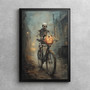 Spooky Skeleton Wall Art Canvas Halloween Gothic Design For Haunted House Decor Dark Academia Aesthetic
