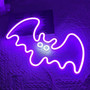 Trick Or Treat Bat Neon Light Decor For Halloween Festivities Indoor Home Party Decorations