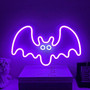 Trick Or Treat Bat Neon Light Decor For Halloween Festivities Indoor Home Party Decorations