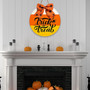Trick Or Treat Wooden Door Sign With Spider Web & Candy Corn For Halloween Front Porch Outdoor Decoration