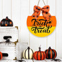 Trick Or Treat Wooden Door Sign With Spider Web & Candy Corn For Halloween Front Porch Outdoor Decoration