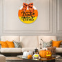 Trick Or Treat Wooden Door Sign With Spider Web & Candy Corn For Halloween Front Porch Outdoor Decoration