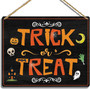 Trick Or Treat Wooden Door Sign For Spooky Halloween DéCor - Hanging Decoration For Home Entryway