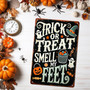 Trick Or Treat Halloween Metal Sign For Farmhouse And Haunted House Decor - Holiday Party Wall Art