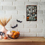 Trick Or Treat Halloween Metal Sign For Farmhouse And Haunted House Decor - Holiday Party Wall Art