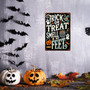 Trick Or Treat Halloween Metal Sign For Farmhouse And Haunted House Decor - Holiday Party Wall Art