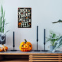 Trick Or Treat Halloween Metal Sign For Farmhouse And Haunted House Decor - Holiday Party Wall Art