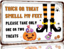 Retro Trick Or Treat Metal Sign For Halloween Porch Decorations | Vintage Candy Station Sign For Front Door