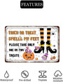 Retro Trick Or Treat Metal Sign For Halloween Porch Decorations | Vintage Candy Station Sign For Front Door