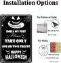 Gothic Trick Or Treat Metal Sign - Indoor Outdoor Halloween Decoration For Garage, Bar, Patio, Kitchen