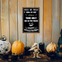 Personalized Trick Or Treat Vintage Metal Sign - Witch & Pumpkin Halloween Decor For Home Or Cafe