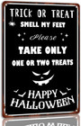 Personalized Trick Or Treat Vintage Metal Sign - Witch & Pumpkin Halloween Decor For Home Or Cafe