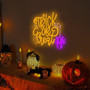 Dimmable Trick Or Treat Neon Sign - Spider LED Light For Halloween Party & Home Bar