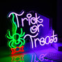 Trick Or Treat Neon Sign LED Light - Funny Spider Theme Halloween Party Decor