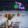 Trick Or Treat Neon Sign LED Light - Funny Spider Theme Halloween Party Decor
