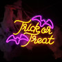 Gothic Trick Or Treat Neon Sign For Halloween Parties Or Weddings - USB Powered LED Light