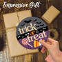 Trick Or Treat Halloween Wood Sign With Watercolor Bats - Indoor Welcome Plaque For Home Decoration