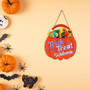 Heartfelt Halloween Trick Or Treat Wooden Sign For Front Door Welcome DéCor - Ideal For Halloween Home Decoration