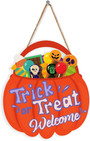 Heartfelt Halloween Trick Or Treat Wooden Sign For Front Door Welcome DéCor - Ideal For Halloween Home Decoration