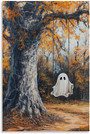 Personalized Vintage Ghost Halloween Canvas - Cute & Gothic Art For Spooky Home DéCor