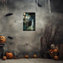 Cute Ghost In Abandoned Arcade - Gothic Halloween Canvas For Bathroom & Kitchen Decor