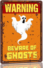 Spooky Vintage Ghost Halloween Metal Sign For Party Decor In Home Or Bar