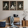3Pcs Romantic Ghost Halloween Canvas Set For Bathroom - Vintage Gothic Wall Decor With Wildflowers
