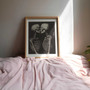 Vintage Skeleton Wall Art Canvas - Romantic Couple Kissing Print For Halloween DéCor