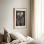 Vintage Skeleton Wall Art Canvas - Romantic Couple Kissing Print For Halloween DéCor