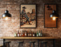 Retro Skeleton Cowboy Canvas - Western Wall Art For Living Room - Unique Wild West Skull Decor