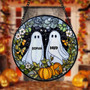 Personalized Ghost Couple Stained Glass - Spooky Anniversary Gift For Halloween Lovers