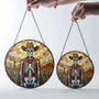 Cowboy Skeleton Stained Glass Suncatcher Gothic Western Decor Gift For Halloween Lovers