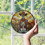 Cowboy Skeleton Stained Glass Suncatcher Gothic Western Decor Gift For Halloween Lovers
