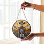 Cowboy Skeleton Stained Glass Suncatcher Gothic Western Decor Gift For Halloween Lovers