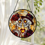 Custom Skeleton Couple Stained Glass Suncatcher For Spooky, Gothic Wedding And Halloween Anniversary Decor