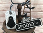 Spooky Black Cat Boo Mini Wood Sign For Halloween Decor